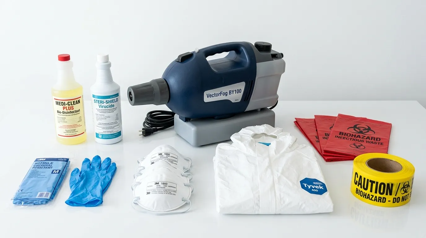 Professional biohazard remediation crew working in Clifton